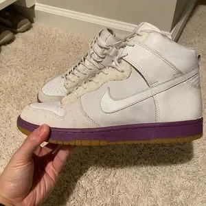 Nike Dunk High SB MITA Japan Purple White Gum 9 Black Ostrich Denim Snake 2007 Nike Dunk High Premium “Croc Star” Black White Quasar Purple  main image 4